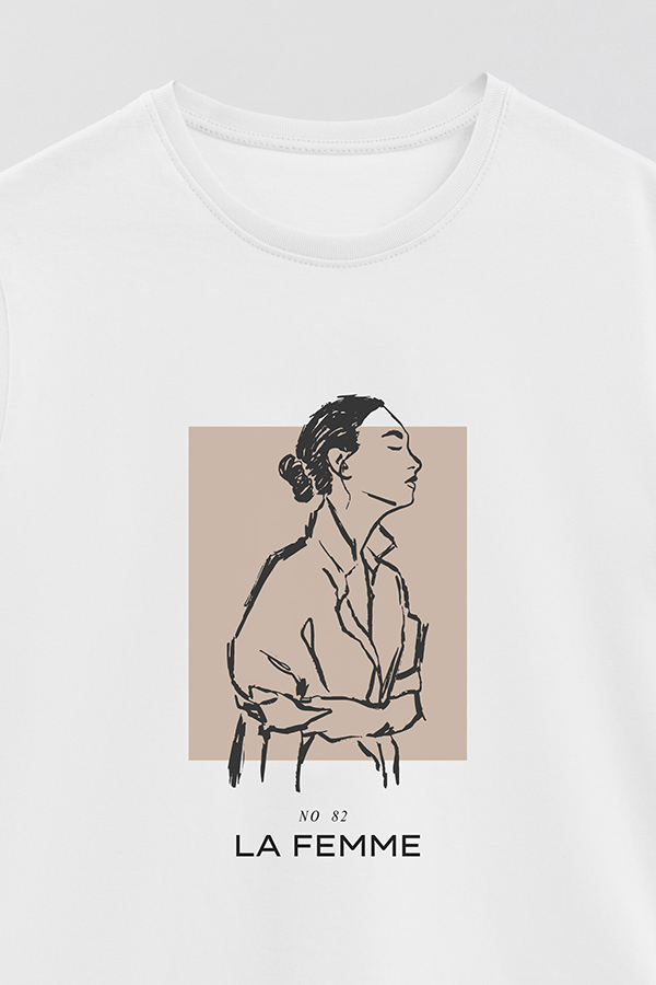 REMERA BASICA ESTAMPADA FEMME 82