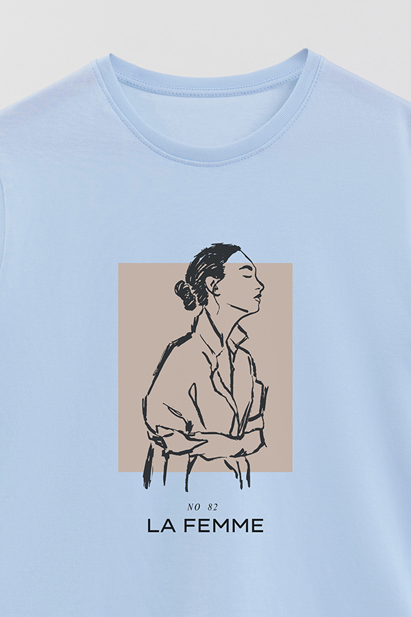 REMERA BASICA ESTAMPADA FEMME 82
