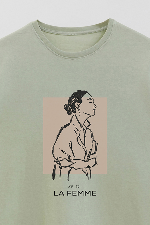 REMERA BASICA ESTAMPADA FEMME 82