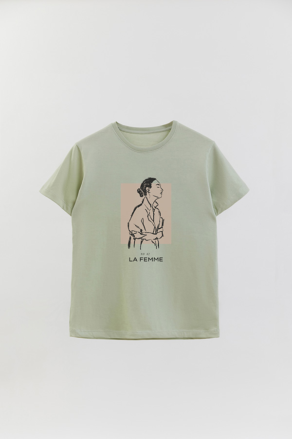 REMERA BASICA ESTAMPADA FEMME 82