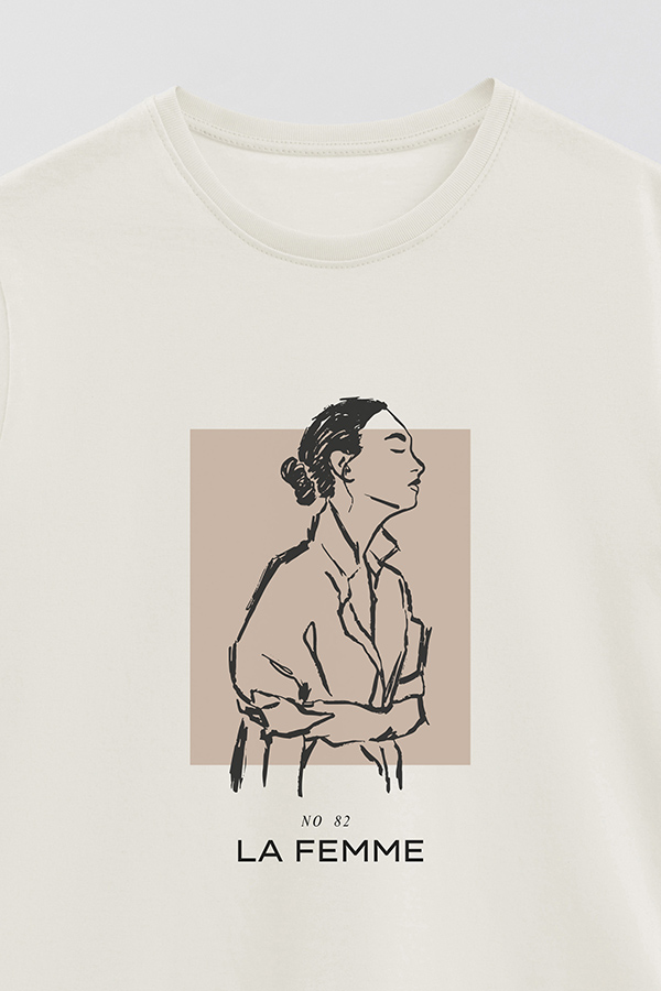 REMERA BASICA ESTAMPADA FEMME 82