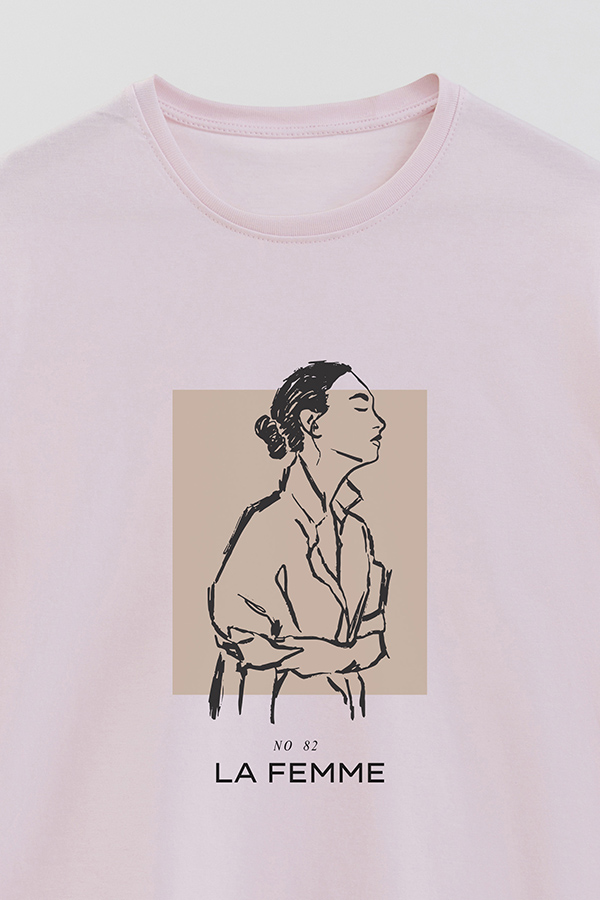 REMERA BASICA ESTAMPADA FEMME 82