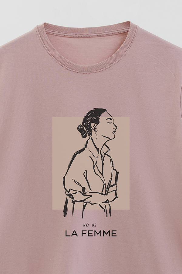 REMERA BASICA ESTAMPADA FEMME 82