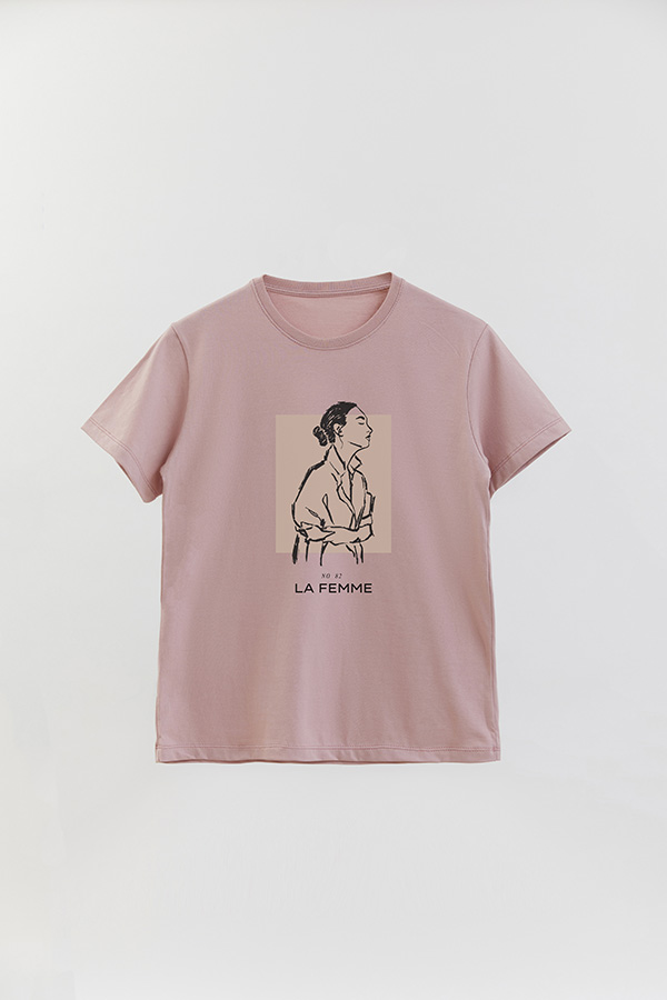 REMERA BASICA ESTAMPADA FEMME 82
