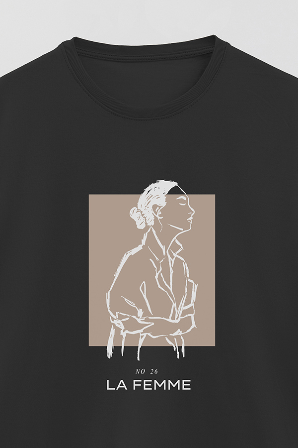 REMERA BASICA ESTAMPADA FEMME 82