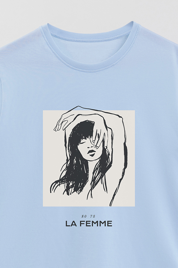 REMERA BASICA ESTAMPADA FEMME 78