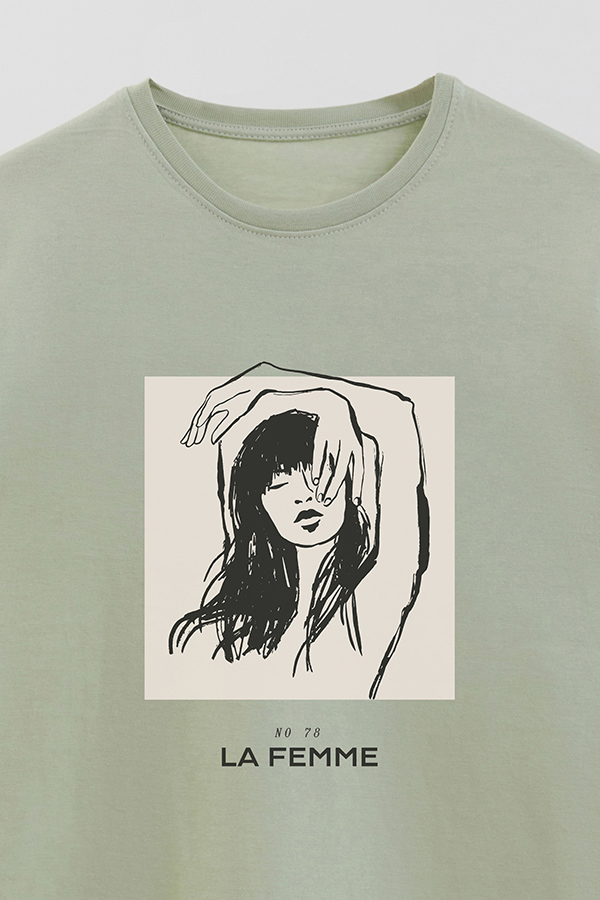 REMERA BASICA ESTAMPADA FEMME 78