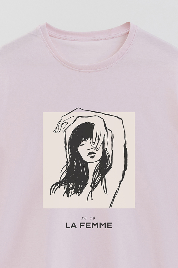 REMERA BASICA ESTAMPADA FEMME 78