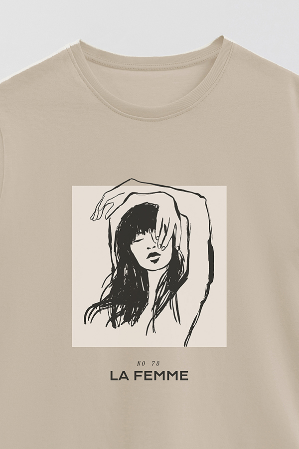 REMERA BASICA ESTAMPADA FEMME 78