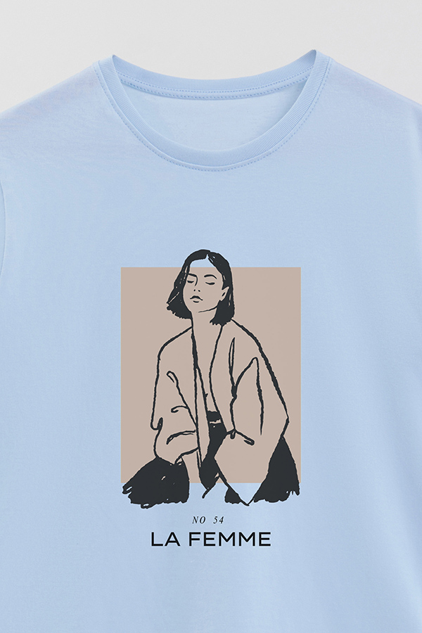 REMERA BASICA ESTAMPADA FEMME 54