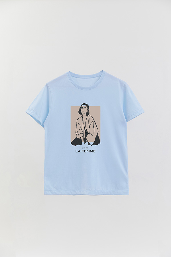 REMERA BASICA ESTAMPADA FEMME 54