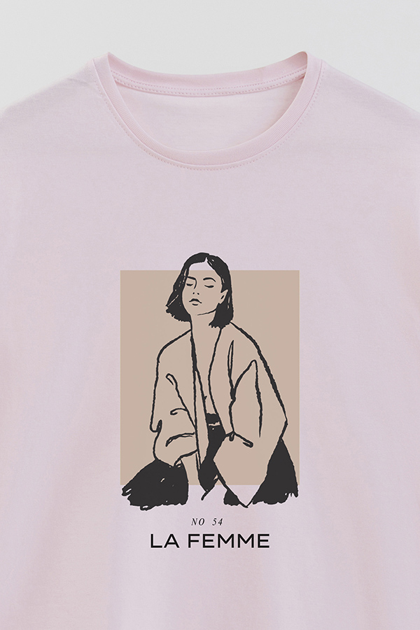 REMERA BASICA ESTAMPADA FEMME 54