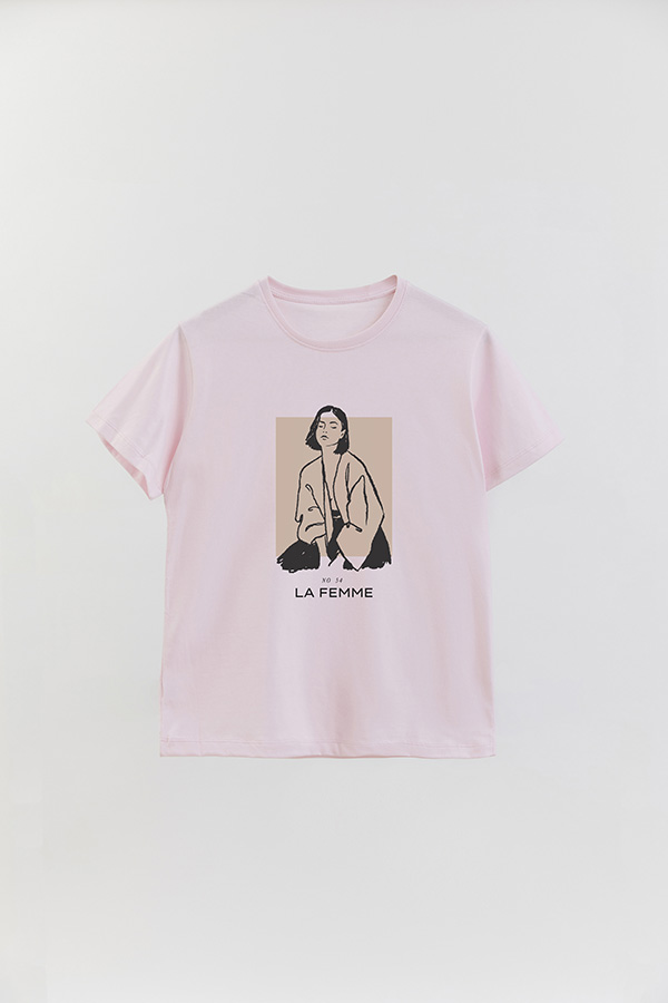 REMERA BASICA ESTAMPADA FEMME 54