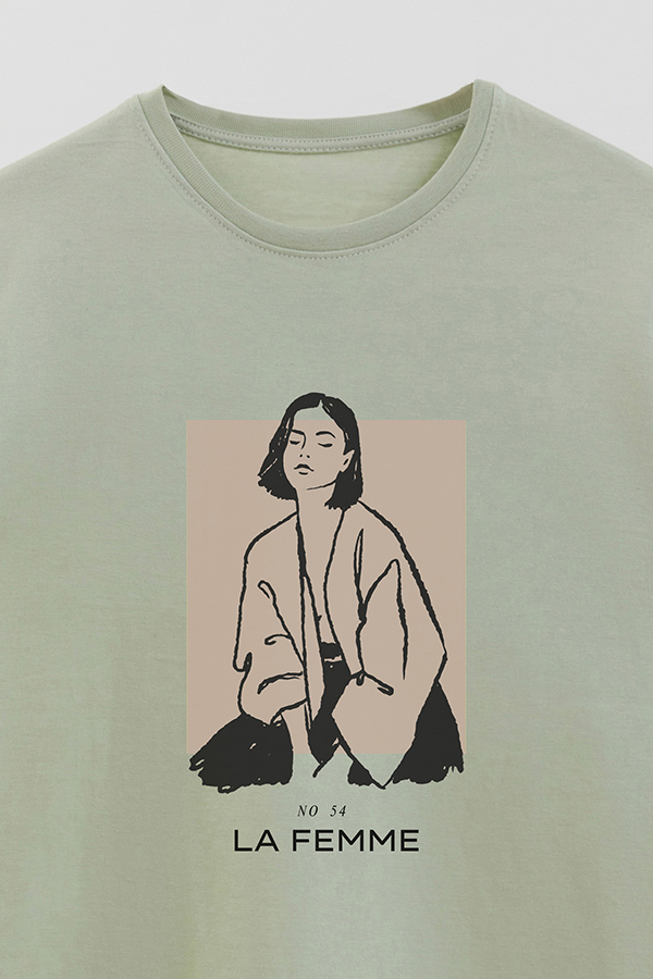 REMERA BASICA ESTAMPADA FEMME 54