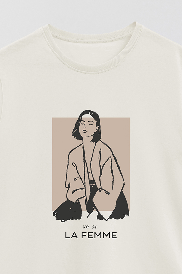 REMERA BASICA ESTAMPADA FEMME 54