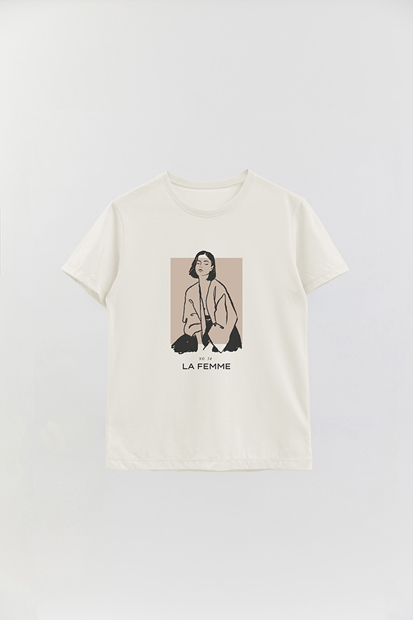 REMERA BASICA ESTAMPADA FEMME 54