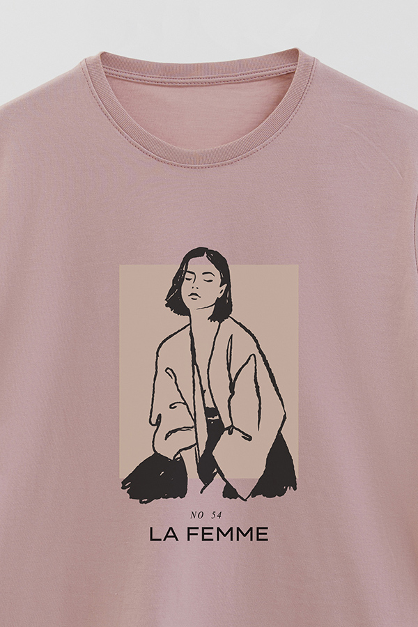 REMERA BASICA ESTAMPADA FEMME 54