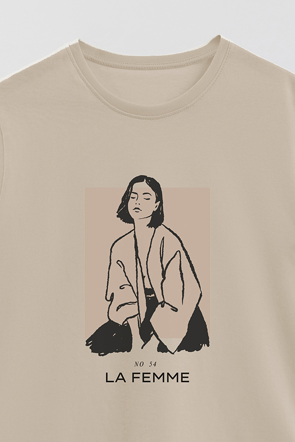 REMERA BASICA ESTAMPADA FEMME 54