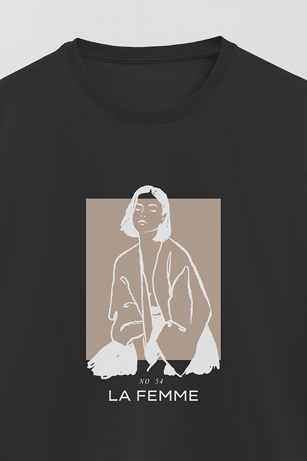 REMERA BASICA ESTAMPADA FEMME 54