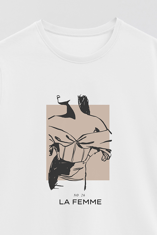 REMERA BASICA ESTAMPADA FEMME 26