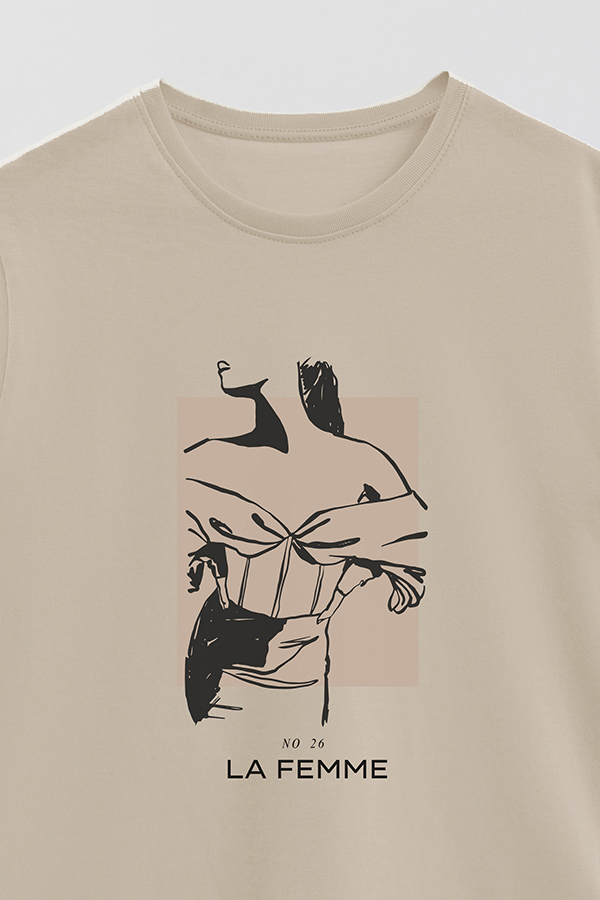 REMERA BASICA ESTAMPADA FEMME 26