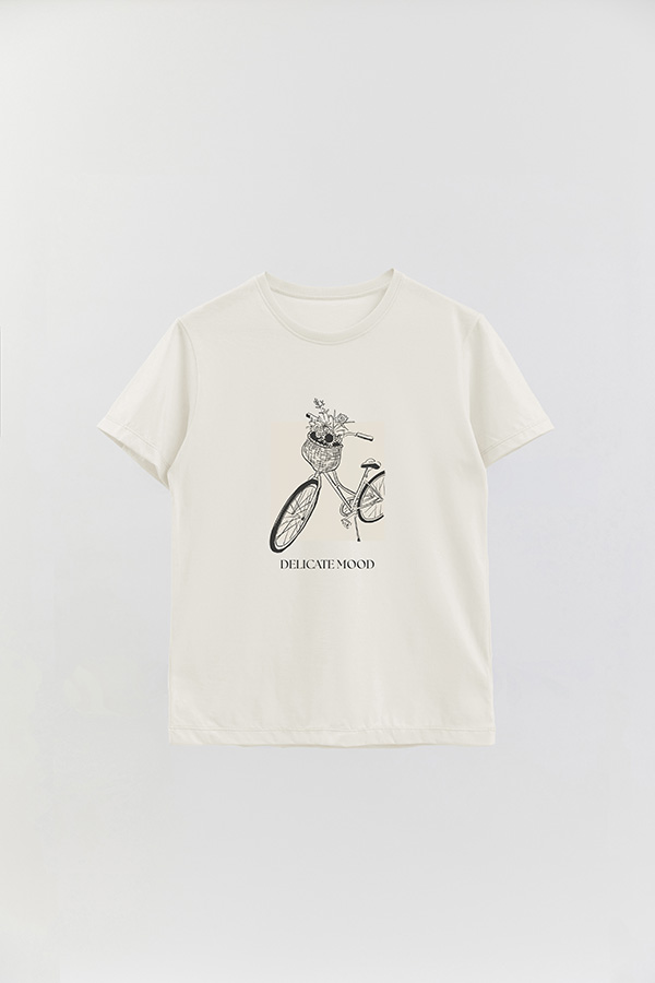 REMERA BASICA ESTAMPADA DELICATE MOOD