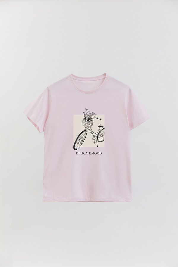 REMERA BASICA ESTAMPADA DELICATE MOOD