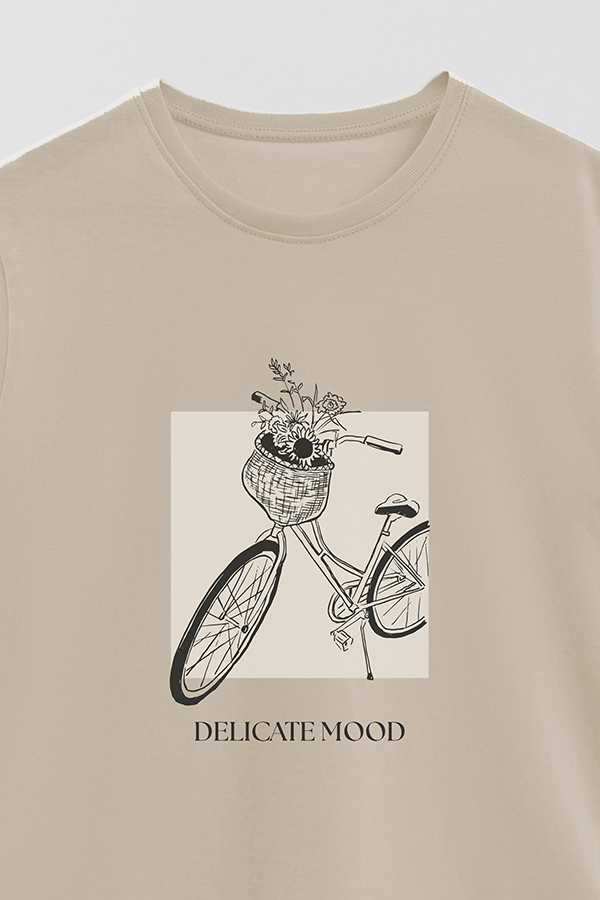 REMERA BASICA ESTAMPADA DELICATE MOOD
