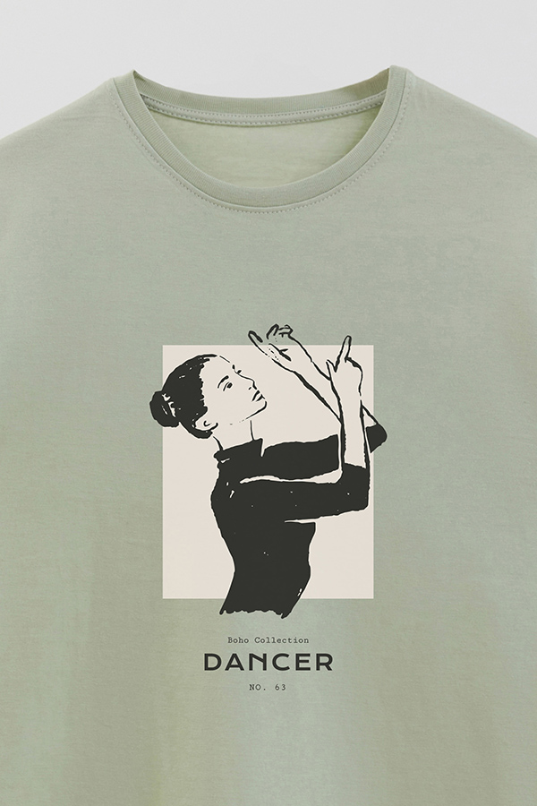 REMERA BASICA ESTAMPADA DANCER 63