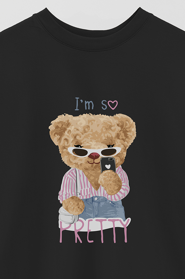 REMERA OVER ESTAMPADA UNISEX TEDDY PRETTY