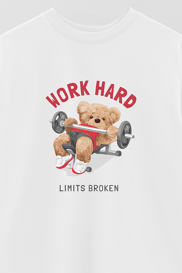 REMERA OVER ESTAMPADA UNISEX WORK HARD