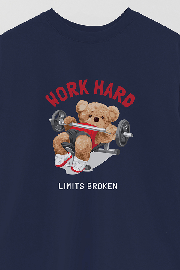 REMERA OVER ESTAMPADA UNISEX WORK HARD