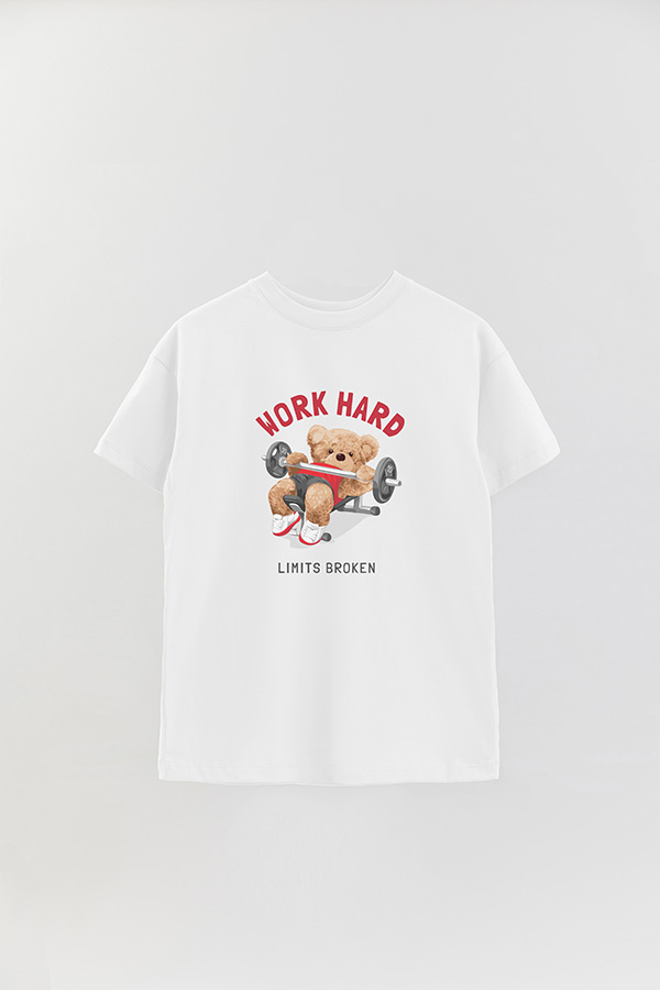 REMERA OVER ESTAMPADA UNISEX WORK HARD