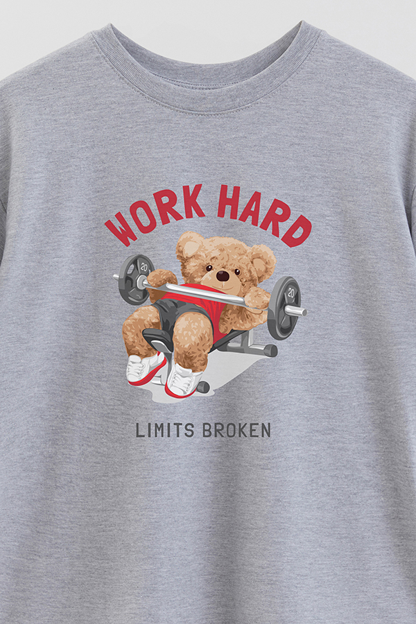 REMERA OVER ESTAMPADA UNISEX WORK HARD