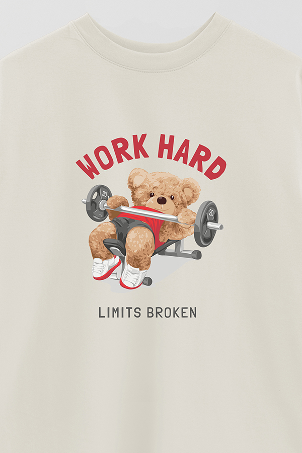 REMERA OVER ESTAMPADA UNISEX WORK HARD