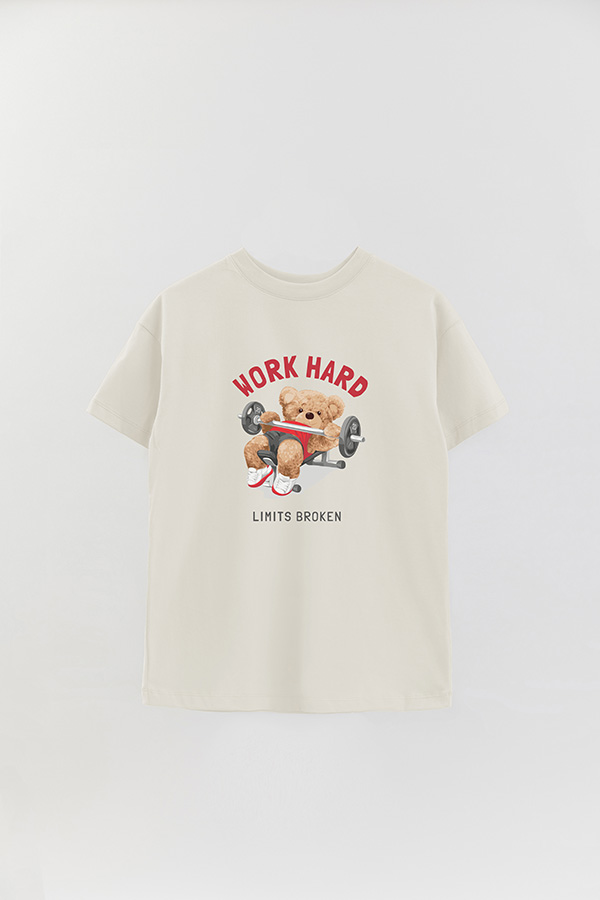 REMERA OVER ESTAMPADA UNISEX WORK HARD