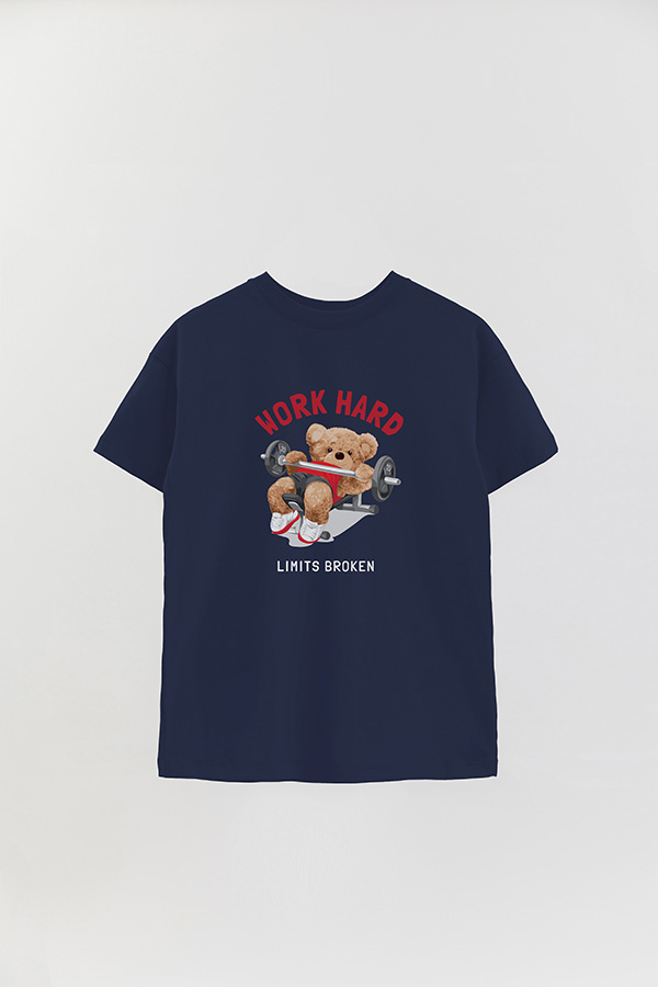 REMERA OVER ESTAMPADA UNISEX WORK HARD