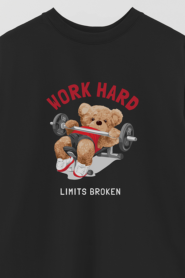 REMERA OVER ESTAMPADA UNISEX WORK HARD