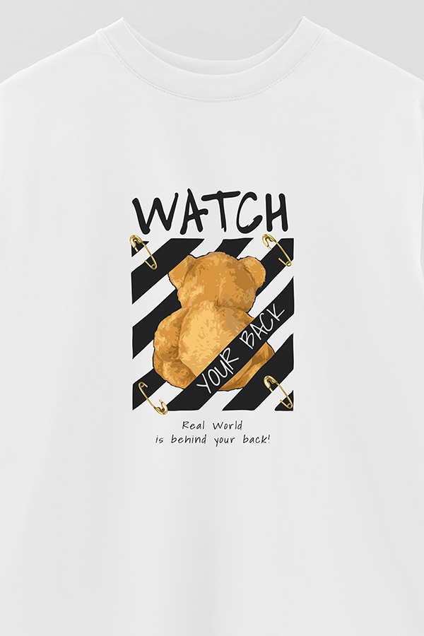 REMERA OVER ESTAMPADA UNISEX WATCH YOUR BACK 2