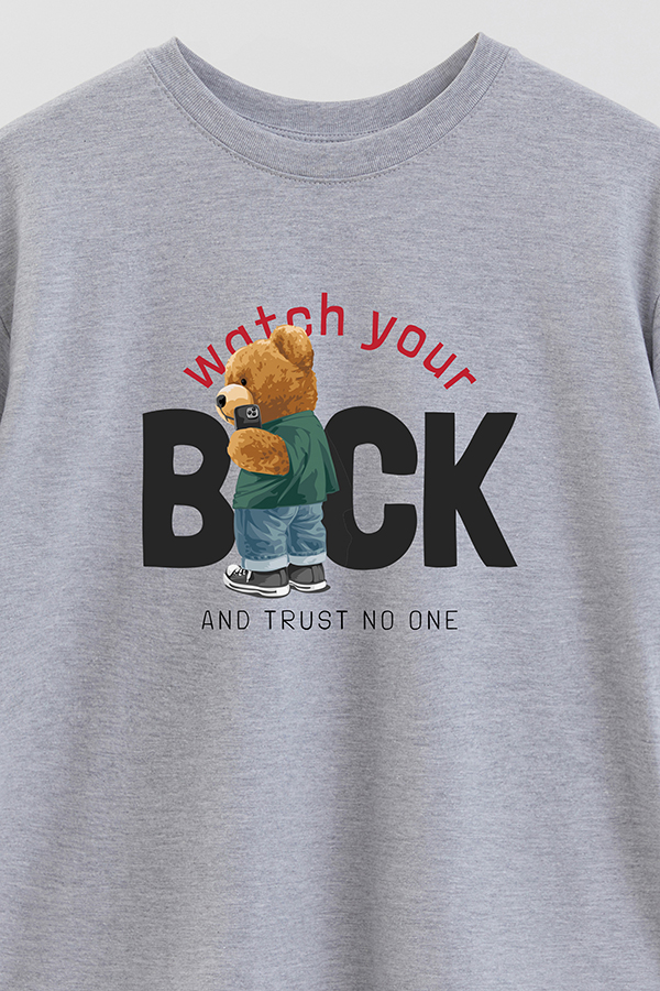 REMERA OVER ESTAMPADA UNISEX WATCH YOUR BACK