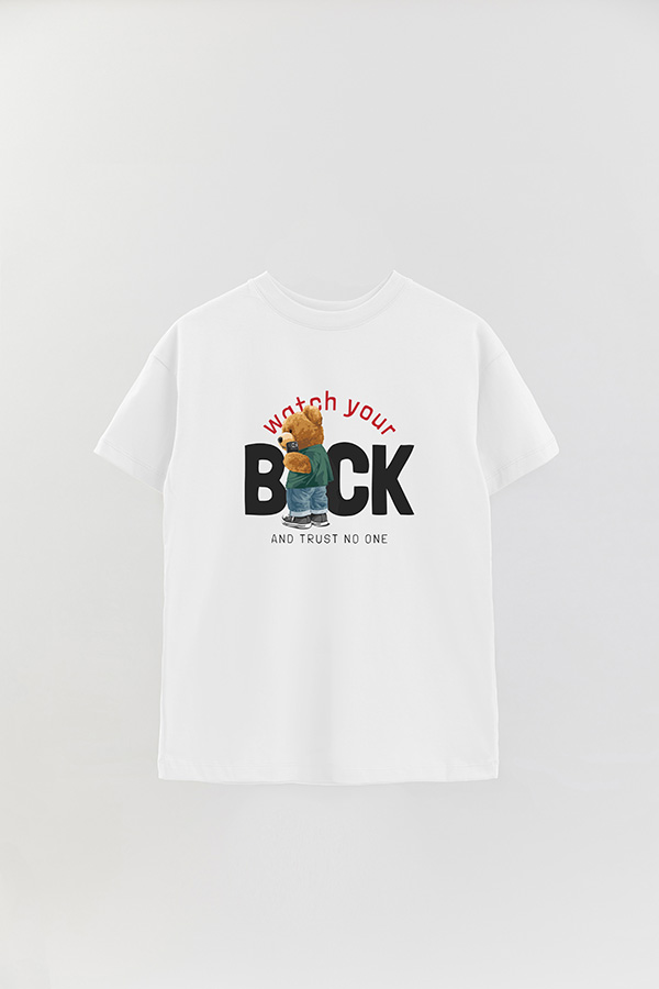 REMERA OVER ESTAMPADA UNISEX WATCH YOUR BACK