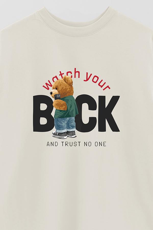 REMERA OVER ESTAMPADA UNISEX WATCH YOUR BACK
