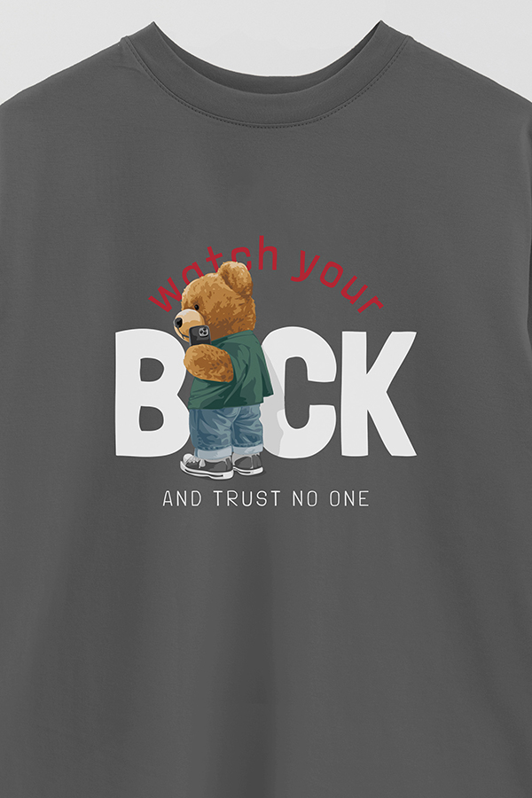 REMERA OVER ESTAMPADA UNISEX WATCH YOUR BACK
