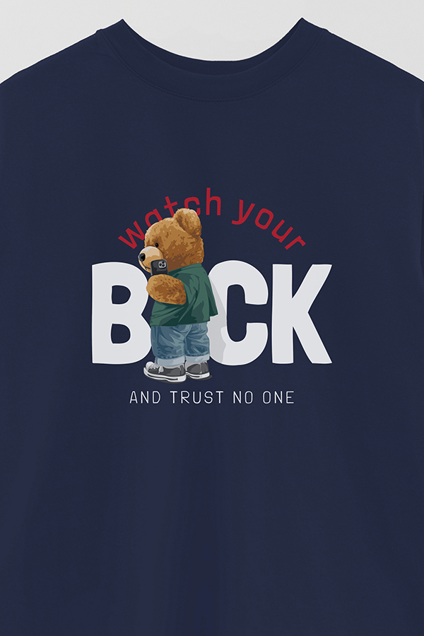 REMERA OVER ESTAMPADA UNISEX WATCH YOUR BACK