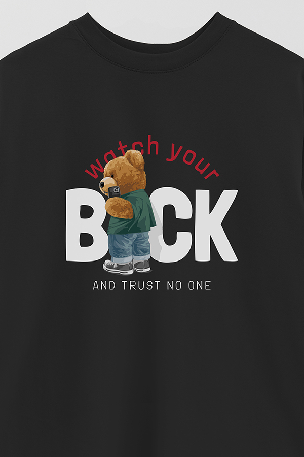 REMERA OVER ESTAMPADA UNISEX WATCH YOUR BACK