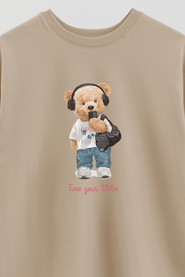 REMERA OVER ESTAMPADA UNISEX TUNE YOUR VIBE
