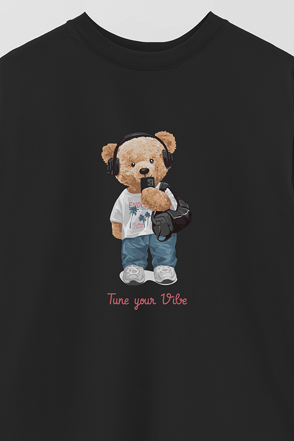 REMERA OVER ESTAMPADA UNISEX TUNE YOUR VIBE