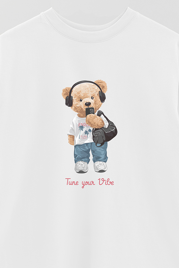 REMERA OVER ESTAMPADA UNISEX TUNE YOUR VIBE