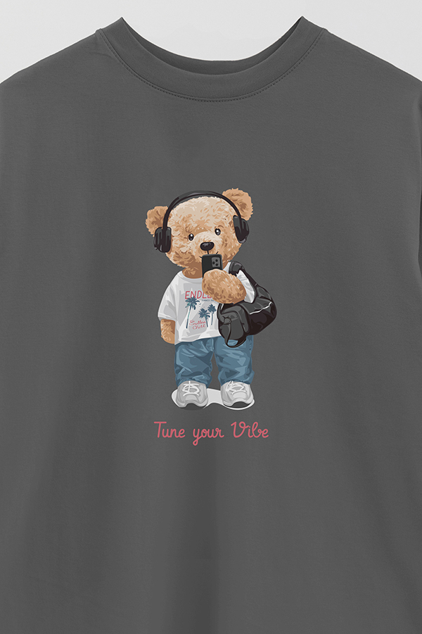 REMERA OVER ESTAMPADA UNISEX TUNE YOUR VIBE