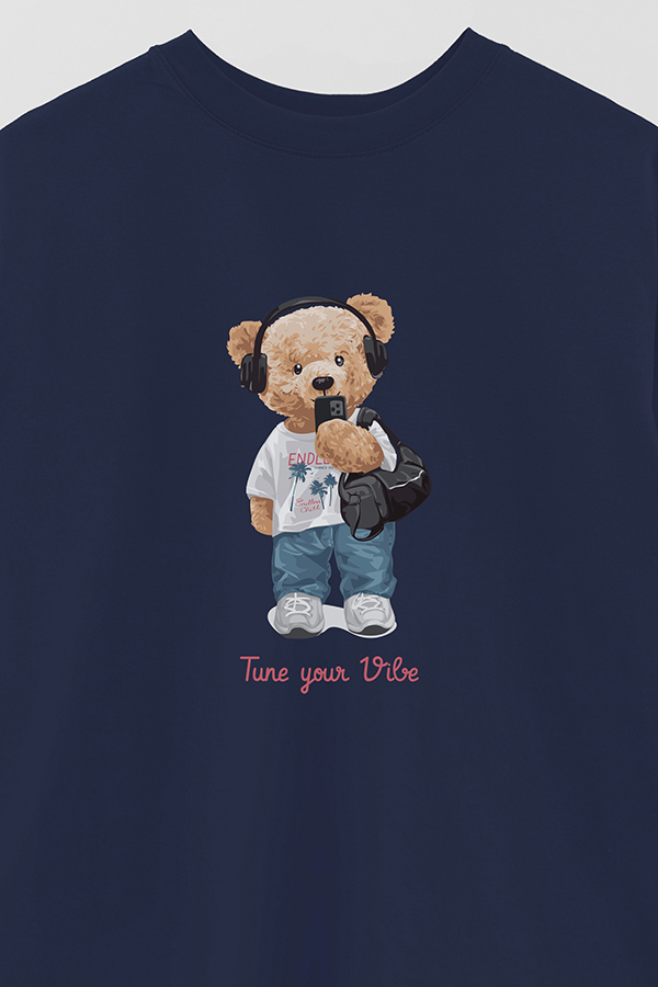 REMERA OVER ESTAMPADA UNISEX TUNE YOUR VIBE